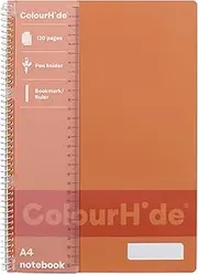 Colourhide A4 120 Page Notebook, Peach