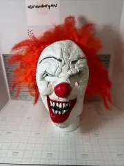 Scary Red Hair Halloween Costume Clown Mask (R-L)
