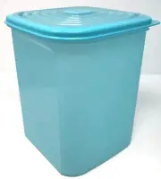 Tupperware Stuffables Storage Modular Container Square #4 Aqua Blue New