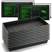 10 Pack Seed Starter Kit with Heat Mats for Indoor Gardening