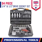 94-Piece Ratchet Socket Wrench Set Screwdriver Bits Extension Torx Hex 1/4" 1/2"
