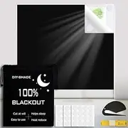 QISANKEE Portable Blackout Shades 100% Blackout Material Temporary Blackout Blinds, DIY Window Blinds, Blind Screen No Drill Window Shades for Baby Nursery, Travel, Dorm Room (300CMx145CM)