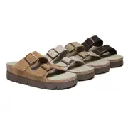 EVERAU® Adjustable Strap Slip-on Platform Summer Sandal Slides - Brown / AU Ladies 6 / AU Men 4 / EU 37