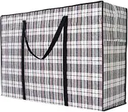5 Pack Large Storage Laundry Bags Checkered Organizer Bag with Zipper and Handles for Comforters, Clothes, Bedding, Duvets
