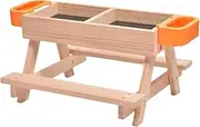 Chicken Feeder - Outdoor Chicken Feeders and Waterers | Water Dispenser Pet Supplies with Wooden Table, Large Feeding Supplies for Poultry Chick Duck Bird