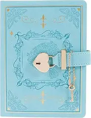 GOKENA Heart Lock Journal Notebook with Key Diary with Lock PU Leather Diary Refillable Notebook Portable Cute Diary Journal PU Leather Locking Diary for Kids Women Teen Girls (Blue)