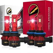 Firehawk 9005/HB3 and H11/H8/H9/H16 LED Bulbs Combo Kit 50000LM, 2024 New Japanese Chips 6000K Cool White IP68 Halogen Replacement Conversion Kit, Fog Light, Pack of 4