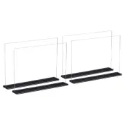 Acrylic Sign Holder 4 Pack, 8.5x11 Inches Horizontal Menu Display Stand - Clear