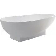 LAGOONA 1810*930*520mm Cast Stone Solid Surface Bathtub Matte White Freestanding With Overflow
