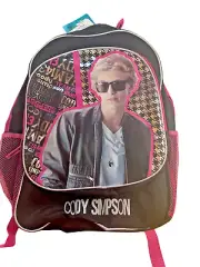 Cody Simpson Backpack, Black Pink Silver, For Girls, Teenagers, Kids