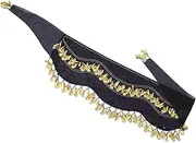 [LIFKOME] Belt Tassel Skirt Scarf Gauze Scarf Beauty Hook Dance Party Tassel Line Lifting Decoration Household Stretch Belt Dance Costume Tassel Girl Tassel Chiffon Black