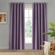 Cadence & Co Byron Matte Velvet 100% Blockout Eyelet Curtains Lilac