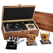 Whiskey Stones Gift Set - Whiskey Glass Set of - 2 King-Sized Chilling Stainl...