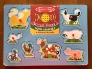 Melissa & Doug Farm Animals Sound Puzzle,Brand New Sealed, Free Shipping