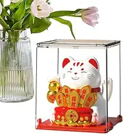 Lucky Cat Solar Car | Car Statue Decorations Lucky Cat Decorations | Festive Exquisite Chinese Lucky Cat Decorations for Offices, Living Room