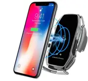 Catzon Wireless car Charger A5 15W Smart Sensor Phone Holder For iPhone Samsung (Silver)