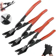 Car Trim Clip Removal Pliers, Trimmer Clip Removal Pliers, Downforce Type with Thickened Handle Universal Auto Trim Removals Tool, Car Headlight Repair Clips Plier Panel Fascia Tool(3PC Red)