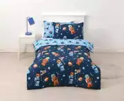 LEGO Quilt Cover Set. Spacemen. Reversible. Blue. SINGLE