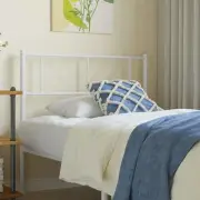 Metal Headboard White 107cm King Single Stylish Modern Bedroom Decor