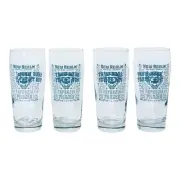 4 NEW REALM BREWING COMPANY EUPHONIA By Libbey Clear Turquoise Pilsner Glasses