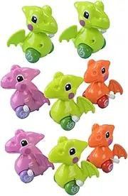 Hohopeti 8pcs Dinosaur Clockwork Plaything Wind Up Dinosaurs for Safe Materials No Batteries Required Engaging for Boys for Birthday Random Color