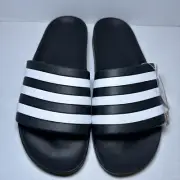 Adidas Adilette Aqua Slides Sandals Men’s Size 11/ Women’s 12 Black White New