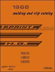 1968 Pontiac Chrome Molding Body Trim Parts Book Emblems Letters All Models