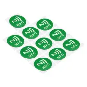 20Pcs NFC Stickers NFC213 Tag Sticker 144 Bytes Blank Round NFC Tags Green