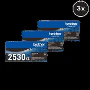 Brother TN2530XL Toner Cartridge - Includes [3 x Black]