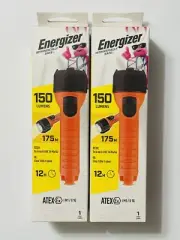 2 Sealed Energizer 150 Lumens 175m 12h LED Handheld Large Push Button Flashlight
