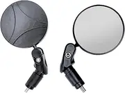 VZU Pack of 2 Bicycle Mirrors 360° Adjustable for E-Bike, Mountain Bike and Road Bike, Foldable and Rotatable, Convex Rear View Mirror, Universal Handlebar End Mirror, Suitable for Handlebars Diameter