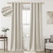 Grayish Brown Blackout Curtains 100 Length 2 Panels Set for Living Room Bedro...