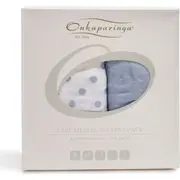 2PK Onkaparinga Baby Muslin Sleeping Blanket Swaddle Wrap Cotton Blue Spots