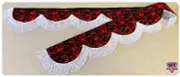 Universal truck windscreen dutch style RED DANISH PLUSH PELMET TIE BACKS