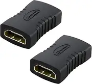 EZONEDEAL High-Speed HDMI Female Adapter, Female to Female Connector,180 Degree Female to Female Coupler for HDMI Cable Extension for Compatible with Chromecast, HDMI Cable Laptop PC Black (2)