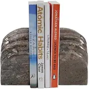 Radicaln Marble Shell Bookends Set of 2 – Oceanic Handmade Book Holders for Shelves, Office, and Home, Modern Desk Décor - Library Organization