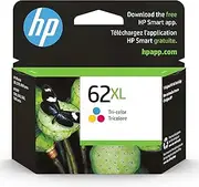 HP 62XL Genuine Original High Yield Tri-Color Ink Printer Cartridge works with HP Officejet 8040, HP ENVY 8000, HP ENVY 7640, HP Officejet 5740, HP ENVY 5660, and HP ENVY 5640 (C2P07AA)