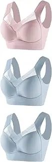 [Tmtolofot] Women's Seamless Minimizer Bra Mesh Full Coverage Bras Padded Lift Support Bras Push Up Soft Smoothing Wireless Bra