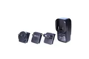 Laser 4-Port USB Travel Charger with Interchangeable Global Adapters, High-Speed Charging, Compact Design for Worldwide Use, Includes UK, AU, EU, USA Plugs