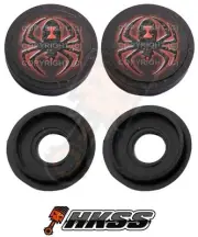 2 Black Custom License Plate Frame Tag Screw Cap Covers - WIDOW SPIDER RB UKM