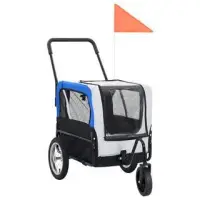 在飛比找PChome24h購物優惠-小型二合一寵物推車 單車拉車