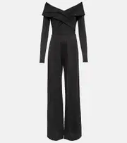 [Diane von Furstenberg] Diane von Furstenberg Lucien jersey off-shoulder jumpsuit AU 6 black