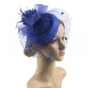 Women Fascinator Hat Pillbox Hat with Veil Wedding Party Headpiece Retro 20s 50s