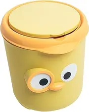 iplusmile Cute Mini Desktop Trash Can with Lid Garbage Bin for Home Office Dorm Compact Countertop Rubbish Bin Fun Cartoon Design for Easy Waste Disposal