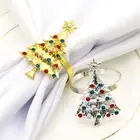 6PCS Christmas Tree Napkin Ring Set for Holiday Party Home Dinning Decoration