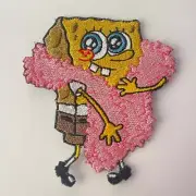 Bob Sponge Pink Boa Iron On Embroidery Patch