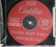1976 Cadillac Service Parts and Body Manual Shop Repair CD Deville Fleetwood Etc (for: Cadillac)