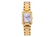 Citizen L Square Rose Gold Tone Stainless Steel Mother Of Pearl Dial Eco-Drive EW5603-89Y Women's Watch