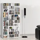 CD DVD Storage Shelf Bluray Media Book Cabinet Rack Unit Bookshelf Cupboard