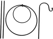 Iron Ground Shepherd Hook Rust-Proof Garden Inserted Hook for Outdoor Decor Yard Hook Curved Design for Flags Baskets Lanterns